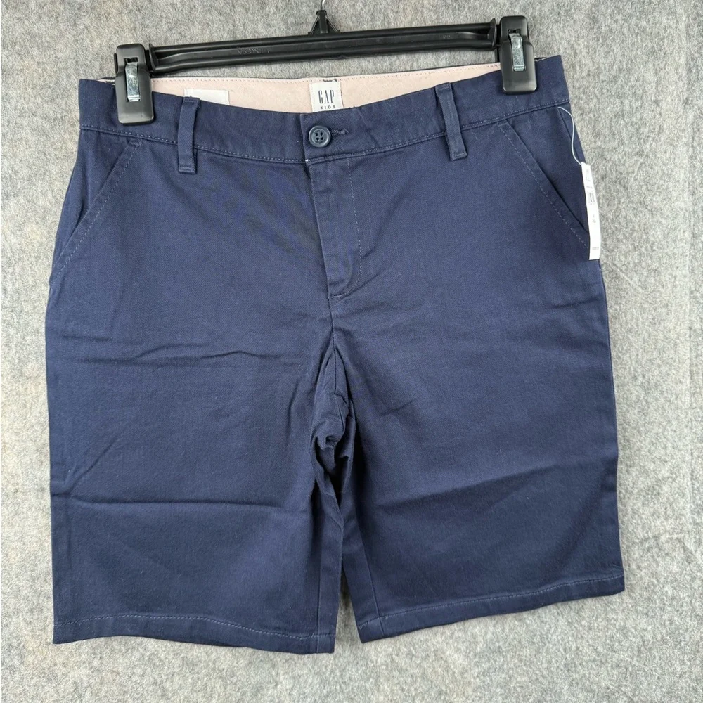 Gap Kids Girl Size 8 Plus adjustable waist uniform chino shorts Nwt navy blue